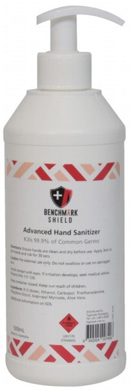 BENCHMARK SHIELD HAND SANITISER GEL, 500ML