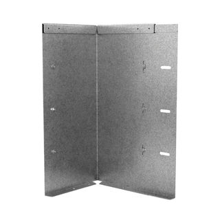 A galvanized steel metal cabinet corner bracket with pre-drilled mounting holes, shown on a solid white background.