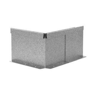 Galvanized steel corner bracket with a textured finish, featuring pre-drilled mounting holes on the base plates, shown on a solid white background.