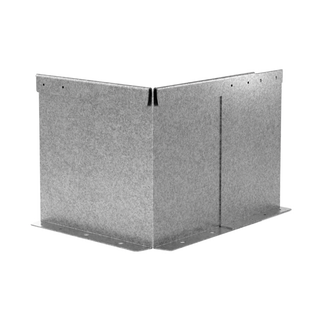Galvanized steel corner bracket with mounting flanges on a plain white background.