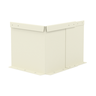An off-white metal corner bracket or wall mount with pre-drilled screw holes, shown on a solid white background.