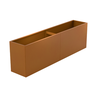 Formline Rectangular Planter 600mm High – Weathering Steel