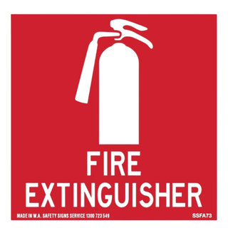 Fire Extinguisher Sign 100 x 100mm – Self-Adhesive Vinyl