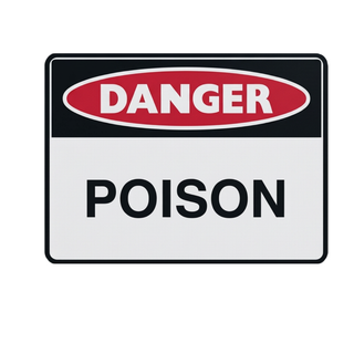 Danger Poison Sign 250 x 180mm – Self-Adhesive Vinyl