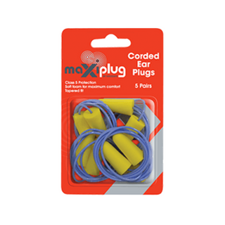 Maxisafe Corded Earplugs – Blister Pack of 5