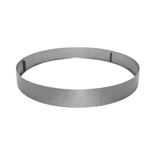 A silver metal circular ring with a textured finish, shown on a plain white background.
