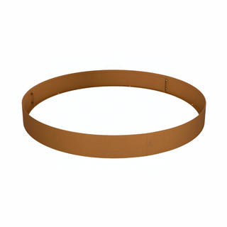 A flat, circular brown ring-shaped band with small metal fasteners on the sides, shown on a plain white background.