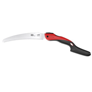 This new range of FELCO folding saws has been designed to meet the needs of professionals. However, it is also perfectly suited for pruning in the garden. It offers several saw blade geometries, adapted to different pruning jobs: vineyard, landscaping, arboriculture or simple pruning. The teeth have been optimized to facilitate chip evacuation, while the chrome plating of the blades reduces friction and increases performance. The tip of the teeth is heat treated by impulse to increase the hardness and thus 