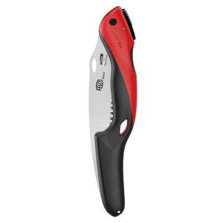 This new range of FELCO folding saws has been designed to meet the needs of professionals. However, it is also perfectly suited for pruning in the garden. It offers several saw blade geometries, adapted to different pruning jobs: vineyard, landscaping, arboriculture or simple pruning. The teeth have been optimized to facilitate chip evacuation, while the chrome plating of the blades reduces friction and increases performance. The tip of the teeth is heat treated by impulse to increase the hardness and thus 