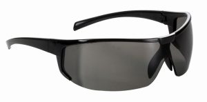 5X4 Safety Glasses, Black Frame, Smoked, StrataGreen